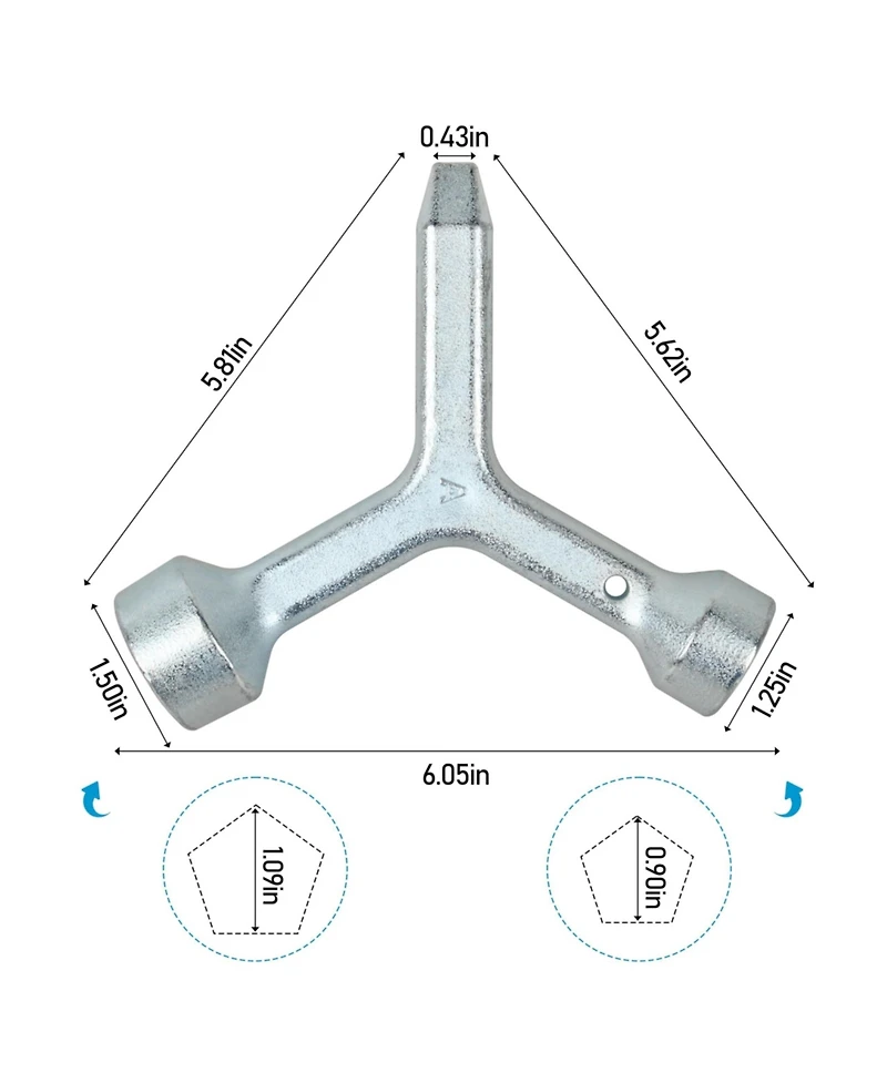 Xdovet Meter Curb Box Key Triangular Wrench Pit Lid Opener