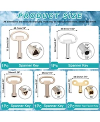 Xdovet Utility Key Kit Water Wrench Sillcock Radiator Meter Faucet Lock