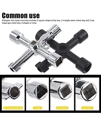 Xdovet Plumber Key Tool Set Cross Triangle Spanner Faucet Socket Radiator Meter Box