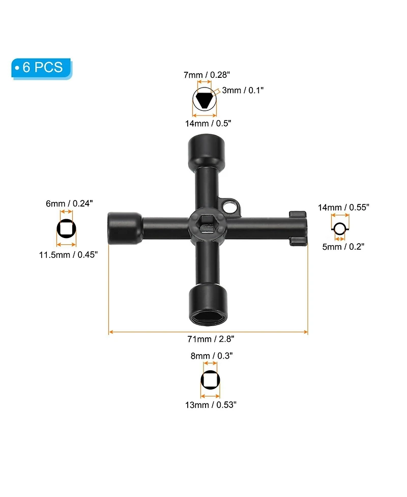 Xdovet 4 Way Utility Key Multifunction Wrench For Valve Spigots Cabinet