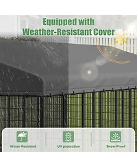 Aecojoy 10x20 Ft Outdoor Dog Kennel Extra Large Run with Roof Rust Resistant Steel Tube
