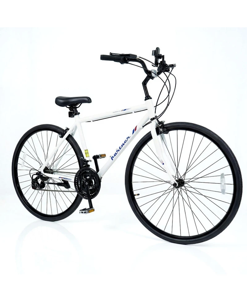 Hongge 700C Aluminum Hybrid Bike with 18-Speed Shimano Drivetrain