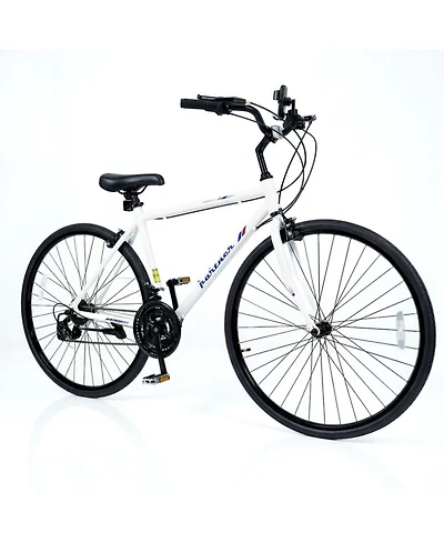 Hongge 700C Aluminum Hybrid Bike with 18-Speed Shimano Drivetrain