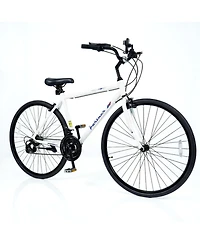 Hongge 700C Aluminum Hybrid Bike with 18-Speed Shimano Drivetrain