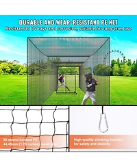 Hongge 35 ft Enclosed Baseball Batting Cage Net with Entry Door