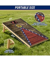 Aofar Electronic Cornhole Set Automatic Scoring Sensing Wood 8 Bags Carry Case 2x1feet