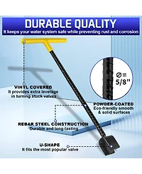 Xdovet Water Meter Key Shut Off Tool T-handle Wrench Valve Curb Main Underground