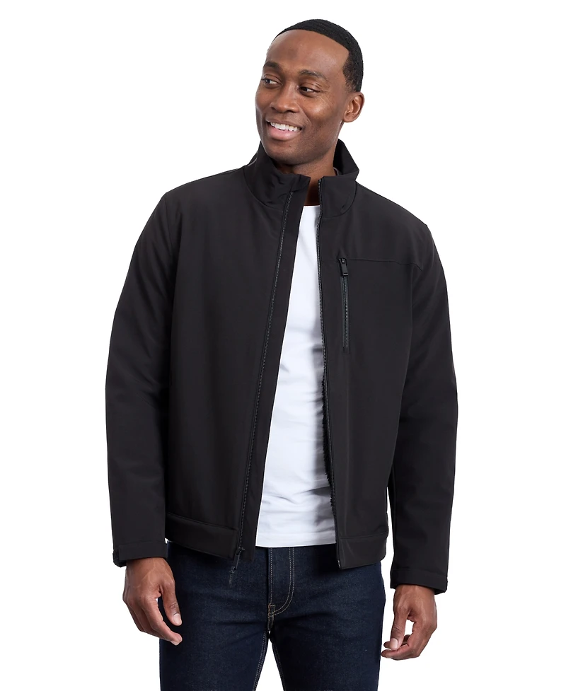 Calvin Klein Men's Sherpa Lined Softshell Stand Collar Jacket