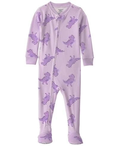 Carters Baby Girls' Dino 2-Way Zip Dream Plush Snug-Fit Footed Pajama