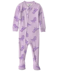 Carters Baby Girls' Dino 2-Way Zip Dream Plush Snug-Fit Footed Pajama