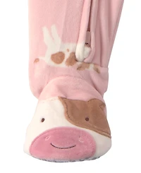 Carters Baby Girls' Cow 2-Way Zip Dream Plush Snug-Fit Footed Pajama