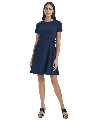 Calvin Klein Women's Short-Sleeve Crewneck Fit & Flare Dress
