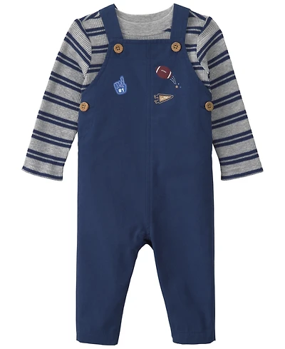 Carters Baby Boys' Striped Sports Thermal T-Shirt and Overall 2-Piece Set