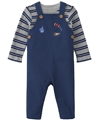 Carters Baby Boys' Striped Sports Thermal T-Shirt and Overall 2-Piece Set