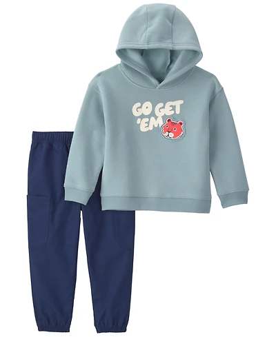 Carter's Baby Boys' Go Get Em Tiger Graphic Fleece Hooded Sweatshirt and Pants, 2-Piece Set