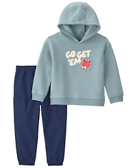 Carter's Baby Boys' Go Get Em Tiger Graphic Fleece Hooded Sweatshirt and Pants, 2-Piece Set