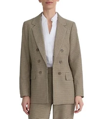 Jones New York Womens Mini Houndstooth Faux Double Breasted Jacket