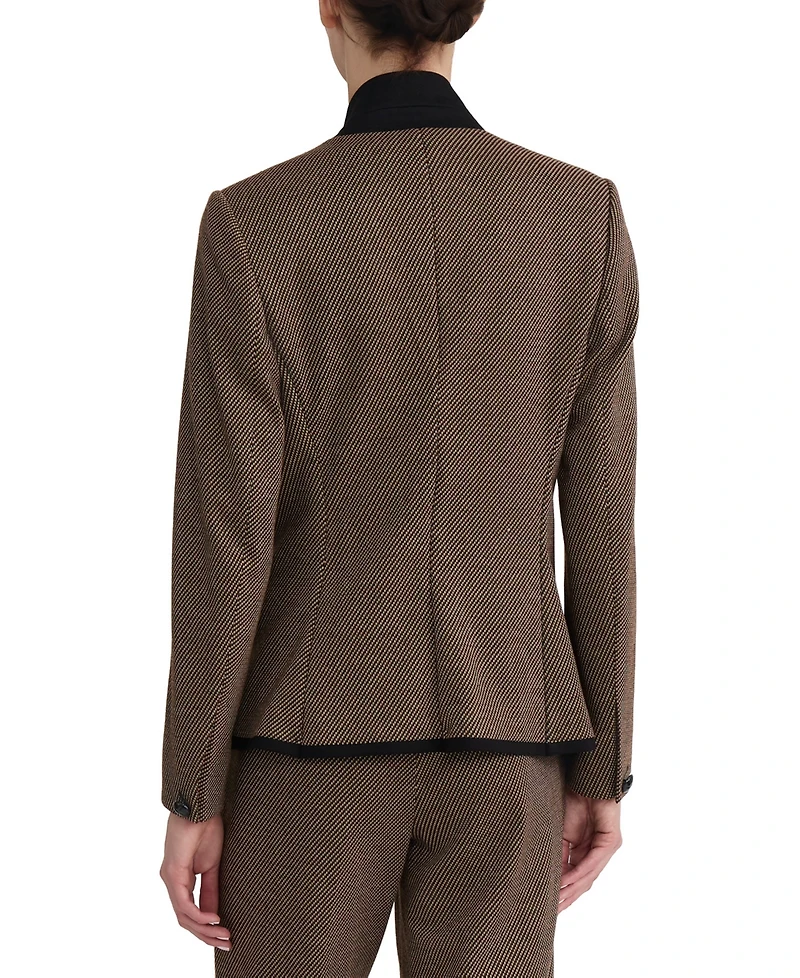 Jones New York Women's Military-Inspired Mini Dot Knit Jacquard Jacket