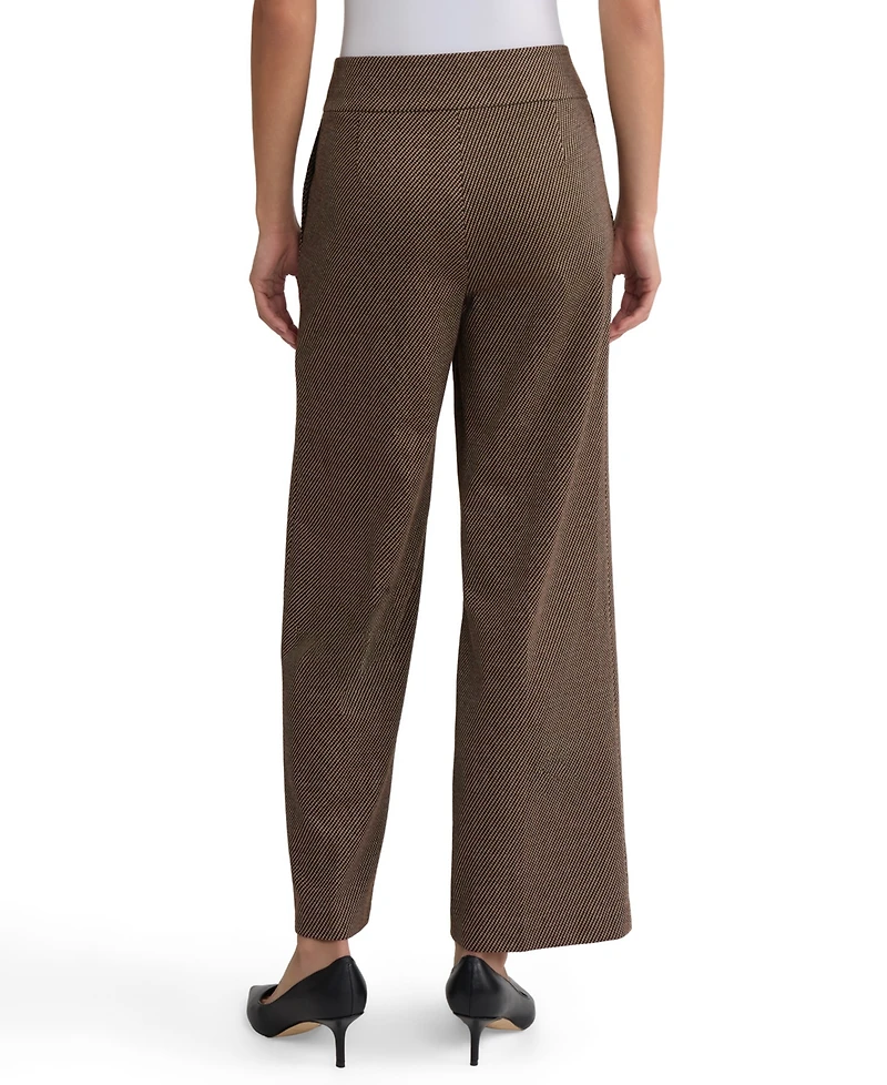 Jones New York Women's Pintuck Wide-Leg Pull-On Ponte Pants