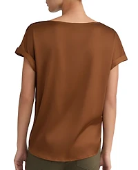 Jones New York Women's Montreal Satin Shoulder Button Detail Blouse