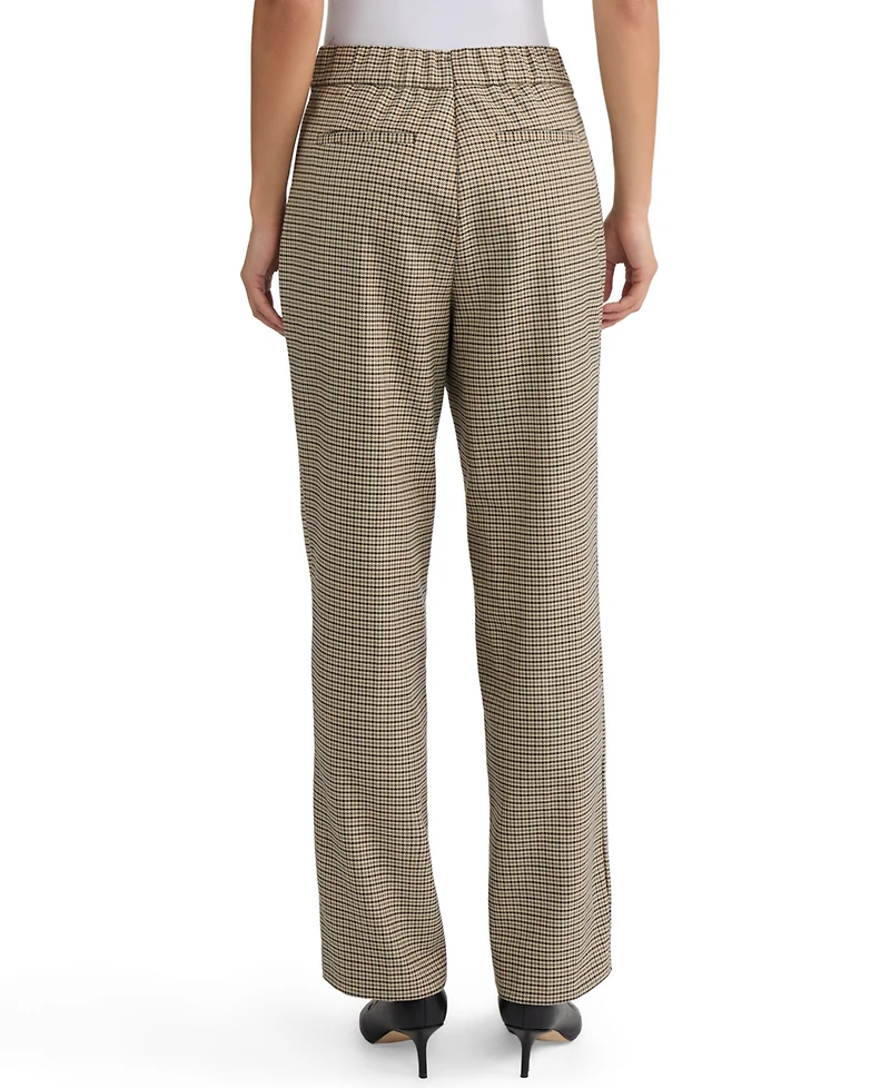 Jones New York Women's Pull-On Houndstooth Mid-Rise Trousers