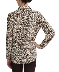 Jones New York Women's Utility Collared Long-Sleeve Blouse with Pockets