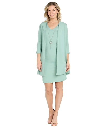R & M Richards Women's V-Neck Jacket Dress