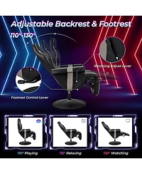 Sugift Massage Video Gaming Recliner Chair with Adjustable Height