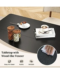 Sugift 47 in Rectangular Dining Table with 2 Open Storage Shelves and Metal Legs for 4-6