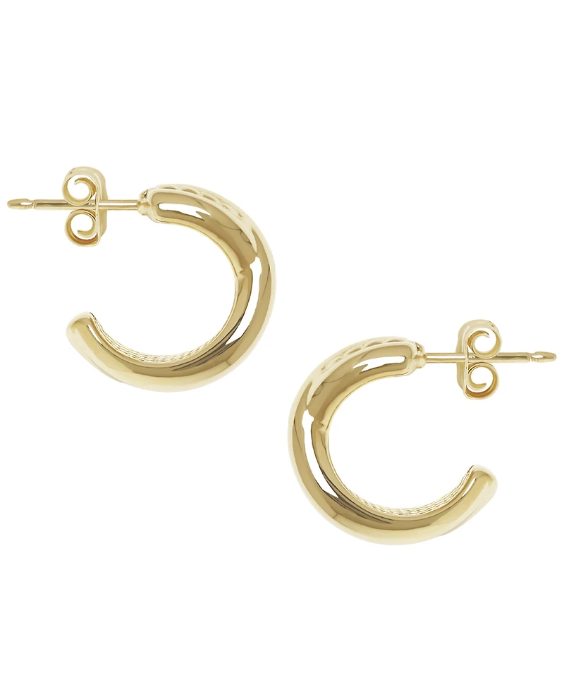 Macy's Sculptured Twisted Polished X Hoop Earrings in 14k Yellow Gold