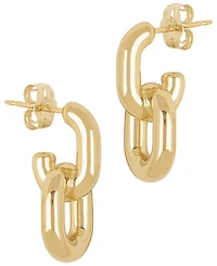 Macy's Sculptured Double Oval Chain Link Earrings in 14k Yellow Gold
