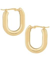Macy's Sculptured Round Tube U Hoop Earrings in 14k Yellow Gold