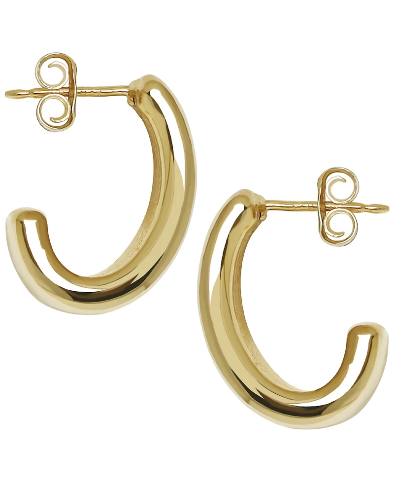 Macy's Sculptured Large J Hoop Earrings in 14k Yellow Gold