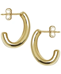 Macy's Sculptured Large J Hoop Earrings in 14k Yellow Gold
