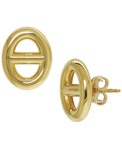 Macy's Sculptured Mariner Link Stud Earrings in 14k Yellow Gold