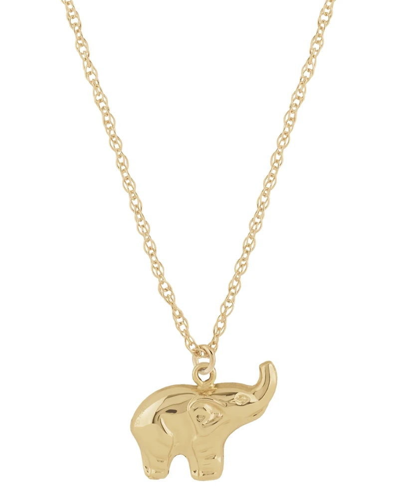 Macy's Elephant Charm Necklace in 14k Yellow Gold