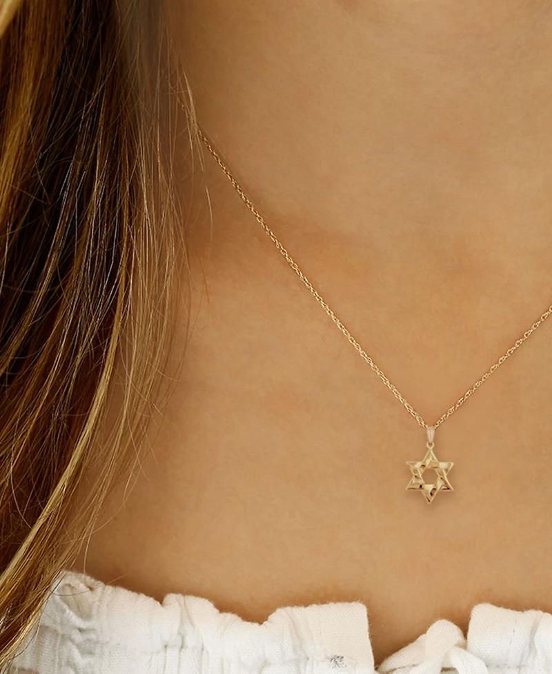 Macy's Star of David Pendant Necklace in 14k Yellow Gold