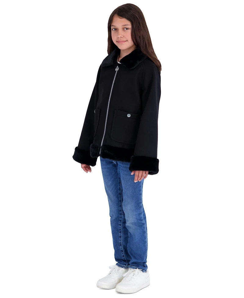 Michael Kors Toddler Girls' 2T-5T Midweight Faux Wool Jacket