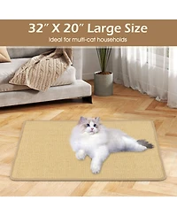 Sugift 2 Piece Cat Scratcher Mat Set Natural Sisal Pads