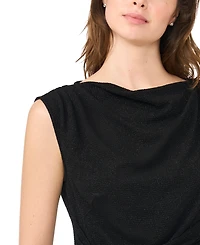 Msk Women's Asymmetrical Shirred Waist Sleeveless Top