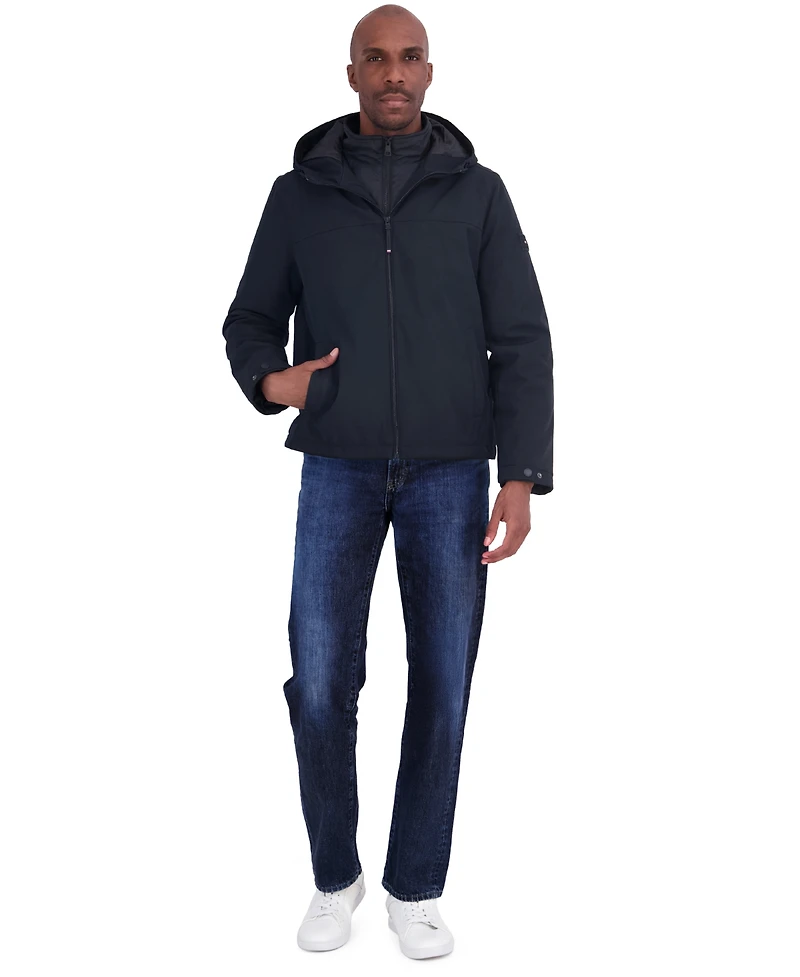 Tommy Hilfiger Men's Open Bottom Soft Shell Bib Jacket