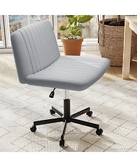 Sugift Criss Cross Swivel Desk Chair with Wheels Soft-Padded 26 Inch Wide Seat