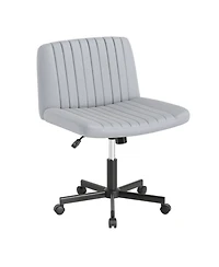 Sugift Criss Cross Swivel Desk Chair with Wheels Soft-Padded 26 Inch Wide Seat