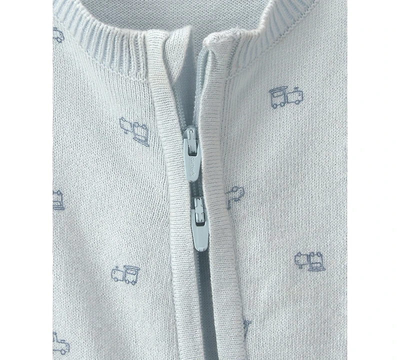 Carter's Baby Boys' Train 2-Way Zip Long-Sleeve Jumpsuit