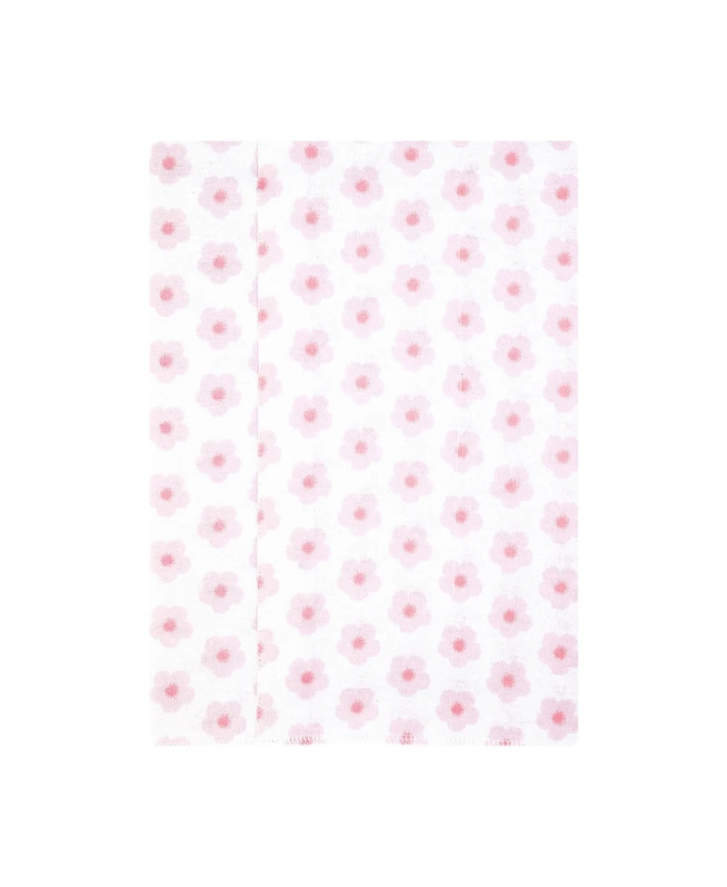 Hudson Baby Girl Cotton Poly Flannel Burp Cloths 7-Pack, Happy Strawberries