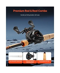 Hongge 7 feet IM7 Carbon Fiber Baitcasting Rod Reel Combo Cork Handle