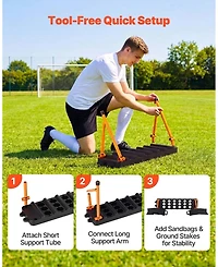 Hongge 37.4 x 9.8 in Dual Surface Soccer Rebound Wall Trainer