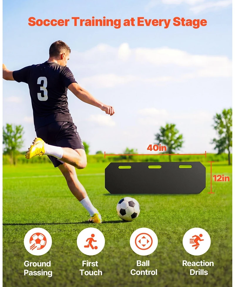 Hongge 40 x 12 in Hdpe Soccer Rebound Wall with 3 Adjustable Angles
