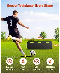 Hongge 40 x 12 in Hdpe Soccer Rebound Wall with 3 Adjustable Angles