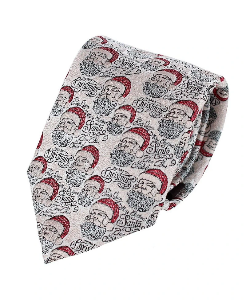 Trafalgar Men's Santa Claus Is Watching Silk Tie and Pocket Square Bundle